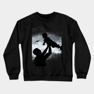 Father and son silhouette Crewneck Sweatshirt